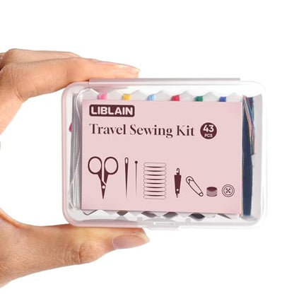 LIBLAIN Mini Sewing Kit with Big Eye Steel Needles for Adults and Beginners - size: 1 Pack