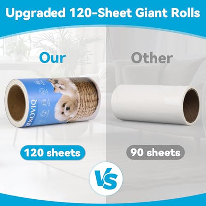 Lint Roller for Pet Hair, 1200 Sheets, 2 Handles, Extra Sticky - size: 2 Handles + 8 Refills + 1200 Sheets