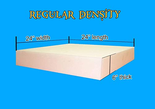 Mybecca Upholstery Foam 6" x 24" x 24" Regular Density Cushion