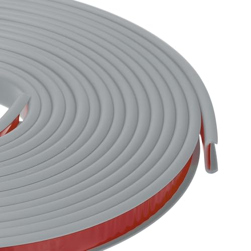 PATIKIL 1/2 Inch x 20 Feet U Shape Edge Banding, TPE Rubber Edge Trim Self Adhesive Veneer Edging Trim for Veneer Furniture Cabinets Shelves Table, Gray - color: Gray, size: 1/2 Inch x 20 Feet