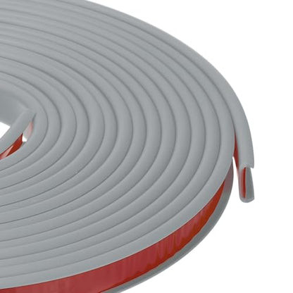 PATIKIL 1/2 Inch x 20 Feet U Shape Edge Banding, TPE Rubber Edge Trim Self Adhesive Veneer Edging Trim for Veneer Furniture Cabinets Shelves Table, Gray - color: Gray, size: 1/2 Inch x 20 Feet