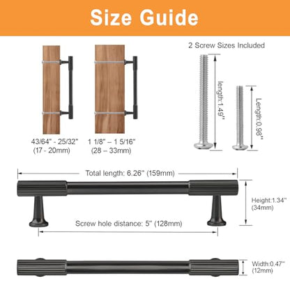 VEHCIL 20 Pack Matte Black Cabinet Handles, 5" Hole Centers Kitchen Cabinet Pulls Drawer Dresser Handles Cabinet Hardware for Kitchen Cupboard, Solid Zinc Alloy - color: Matte Black (20PACK), size: 5 Inch Hole Center