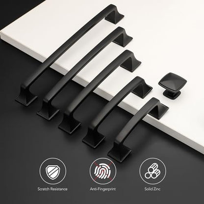 30 Pack Kitchen Cabinet Handles 5 Inch Hole Center Black Cabinet Pulls - color: Matte Black, size: 5 Inch Hole Centers