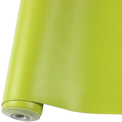 Smooth Solid Color Faux Leather Sheets Roll 12"X53" (30cmX135cm),Very Suitable for Making Crafts, Leather Earrings, Bows,Sewing (Grass Green) - color: Grass Green