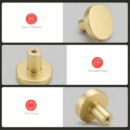 homdiy 25 Pack Gold Cabinet Knobs Closet Knobs - color: Matte Gold
