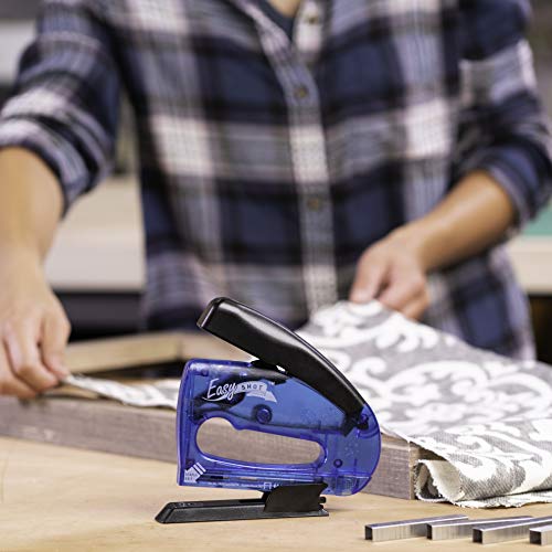 Arrow 5650DTB-6 Easy Shot Staple Gun, Manual Stapler for Decorating and Crafts, Includes Stapling base and 400 JT21 Staples, Blue - size: 1 Pack