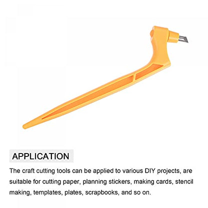 uxcell Craft Cutting Tools, 360 Degree Rotating Blades Stainless Steel Cutter with 15 Degree Blade for DIY Crafts Stencils Scrapbooks, Yellow - color: Yellow
