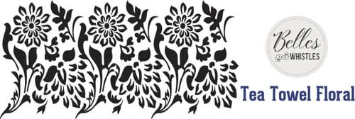 Dixie Belle Paint Company Stencil - Tea Towel Floral - 16� x 20� - style: Tea Towel Floral