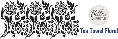 Dixie Belle Paint Company Stencil - Tea Towel Floral - 16� x 20� - style: Tea Towel Floral