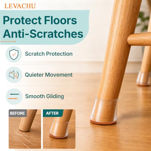24 Pack Chair Leg Floor Protectors, Chair Leg Caps Round L - size: Round L