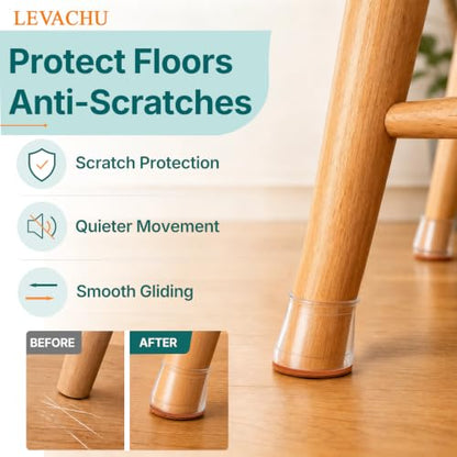 24 Pack Chair Leg Floor Protectors, Chair Leg Caps Round M - size: Round M