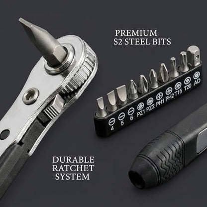 Mini Ratchet Screwdriver Set, 1/4 Inch Drive Right Angle Ratchet Wrench