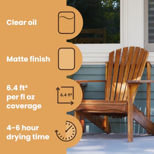 Furniture Clinic Teak Oil, Protects Indoor & Outdoor Wood Furniture - size: 17 Fl Oz (Pack of 1)