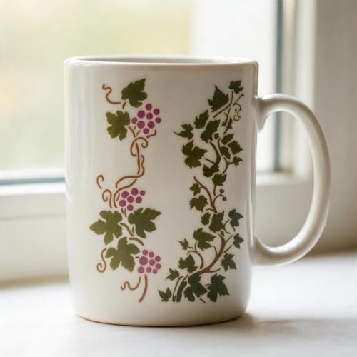 TIAMECH A4 Reusable Grape Vine Leaf Floral Scroll Stencil for Painting - color: Grape Vine Leaf Floral Scroll