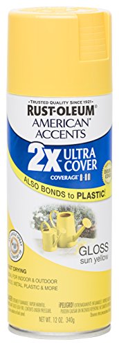 Rust Oleum 280699 American Accents Ultra Cover 2X Spray Paint, Gloss Sun Yellow, 12-Ounce - color: Gloss Sun Yellow