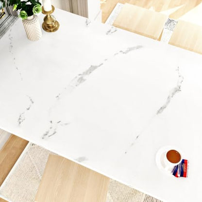 Matte White Marble Contact Paper Peel and Stick Marble Countertop - color: White, size: 15.7" x 78.7"