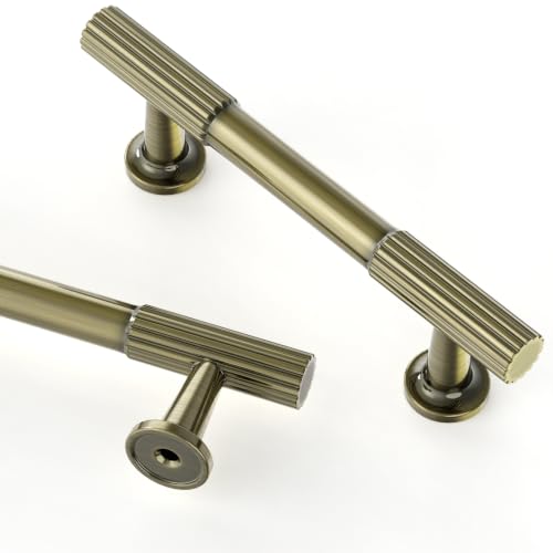 Asidrama 10 Pack 3 inch Brushed Antique Bronze Kitchen Cabinet Handles - color: Brushed Antique Bronze, size: 3" Hole Center