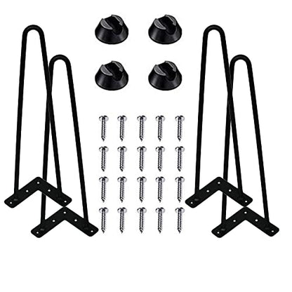 Heavy Duty Hairpin Legs 20'' Set of 4,DIY Metal Furniture Legs for Sofa/Cabinet/Nightstand etc | Diameter 3/8'' | with Screws and 4pcs Bonus Rubber Floor Protectors (20''), (M249)