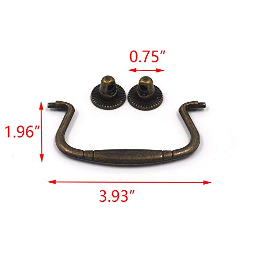 5Pcs 3-inch Bail Pulls Antique Handle for Drawer Dresser Cabinet