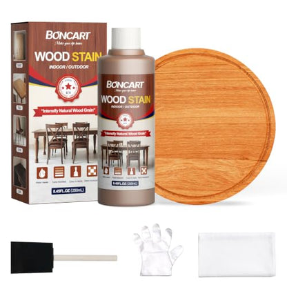 Boncart 8.45 FL.OZ Water-Based Wood Stain (Teak) - color: Teak
