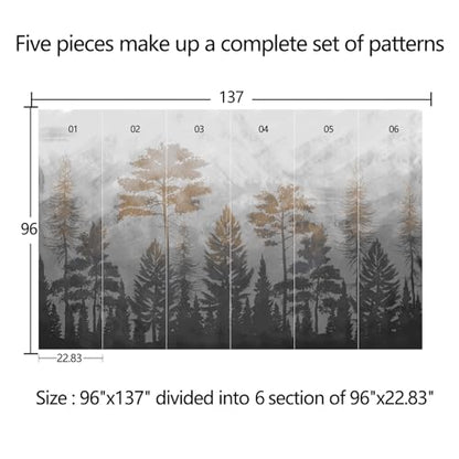 Abstract Forest Wallpaper Peel-and-Stick 96"x137" - color: ZZSL-01, size: 96"x137"