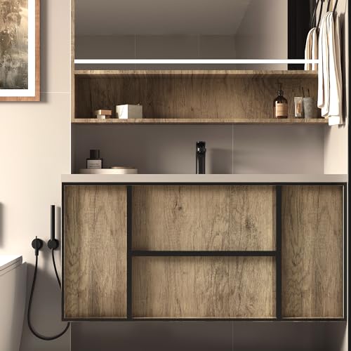 BOMENG Extra Wide Brown Wood Contact Paper Peel and Stick Wallpaper 24"x197" Self Adhesive Rustic Matte Wood Look Wallpaper Waterproof Wood Grain Vinyl Wrap Removable Walls Shelf Drawer Desk - color: Brown, size: 24" x 197"