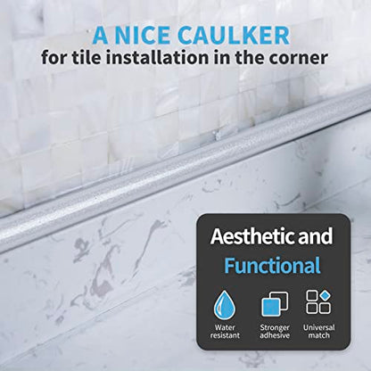 Art3d 17 ft Flexible Peel and Stick Wall Molding Trim Caulk Strip, Silver - color: Silver, size: 17 Feet