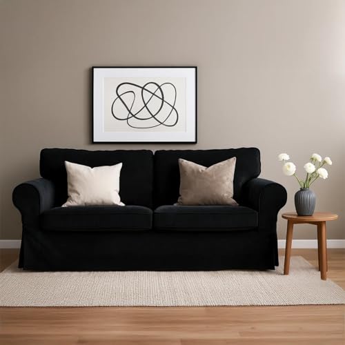 MASTERS OF COVERS Ektorp Loveseat (2 Seat) Cover Replacment Slipcover-Black - color: Loveseat Cover-black