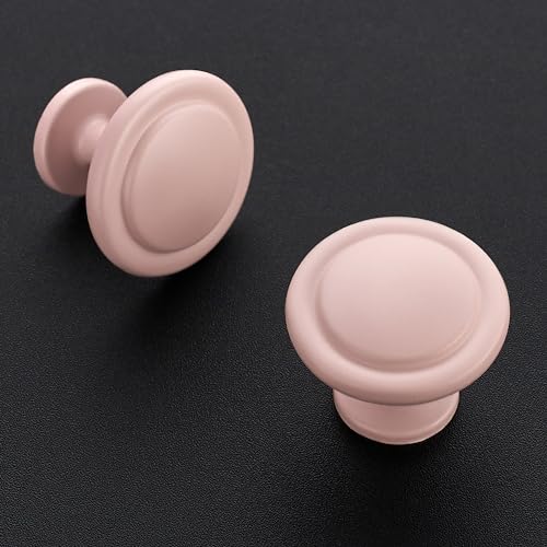 Ravinte Pink Round Cabinet Knobs,Zinc Pulls,1-1/4 Inch,30 Pack - color: Pink