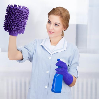 Potchen 6 Pcs Microfiber Dusting Mitt Glove for Plant - color: Purple, Rose Red