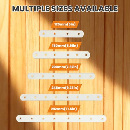 Alise Flat Bracket ,5 Inch White Mending Plate Flat Brace for Wood Shelves - color: White, size: 5 Inch