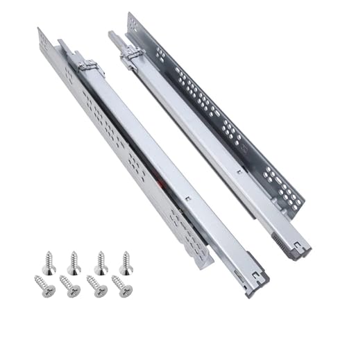 15 Inch Undermount Soft Close Slides. Pack of 4 Pair Full Extension 6-Way Adjustable Slide with 3D Locking Device. Cold Rolled Steel Material with 120 Pound Load Capacity - size: 15 Inch