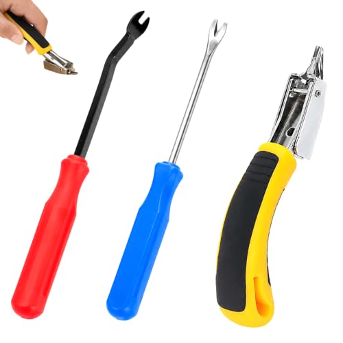 3 Pcs Upholstery Staple Remover Tool Set, High‑Carbon Steel Tack Puller Kit - color: 3pcs
