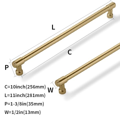 Solid Heavy Duty Jasper Pulls 5 Pack Champagne Bronze Cabinet Pulls 10 Inch Hole Centers for Kitchen Cupboard Handles Modern Drawer Pulls Bathroom Champagne Brass Cabinet Pulls - color: Champagne Bronze, size: 10 inch(256mm) Hole Center