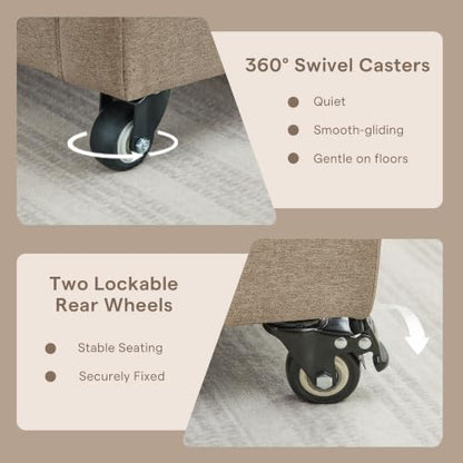 Dining Chairs with Wheels Set of 2 - color: Camel