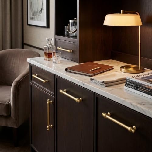 khtumeware 5-Pack 3-3/4-Inch(96mm) Champagne Bronze Cabinet Pulls - color: Champagne Bronze, size: 3-3/4"(96mm) Hole Center