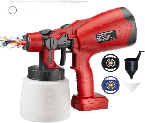 Cordless Paint Sprayer for Milaukee 18V Battery,Paint Sprayer for House Painting Furniture Cabinets Fence Wall,Brushless Motor with 3 Patterns