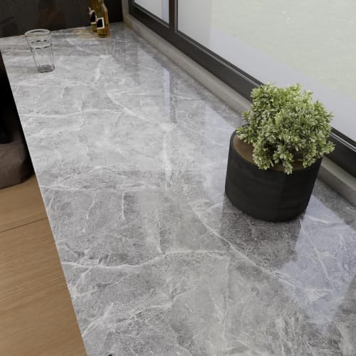 Granite Gray Marble Contact Paper for Countertops Peel and Stick Wallpaper - color: Granite Gray, size: 15.7" x 196.8"