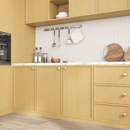 VEELIKE Thick Light Wood Contact Paper Wood Wallpaper Peel and Stick Countertops Waterproof Wood Grain Contact Paper for Cabinet 15.7''x118'' Self Adhesive Removable Wood Vinyl Wrap for Furniture Desk - size: 15.7'' x 118''