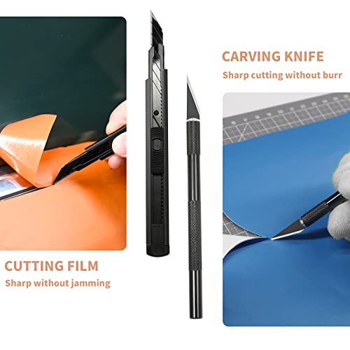 Gomake Vinyl Wrap Tool kit Window Tinting Tools Car Wrap Kit Wallpaper Smoothing Tool Window Tint Installation Kit with Felt Squeegee, Wrap Stick Squeegee,9mm Utility Knife for Car Wrapping