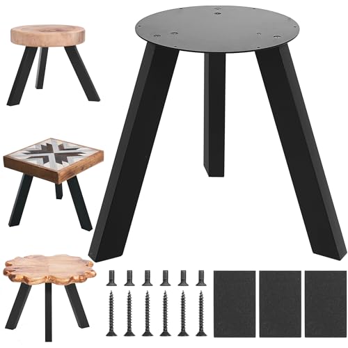 NXN-HOME 19 inch Round Plate Table Base Legs, Coffee Table Legs, Bench Metal Legs, Mid Century Home DIY Projects Black Furniture Legs(19”H x 14”W) - size: 19 inches - Round