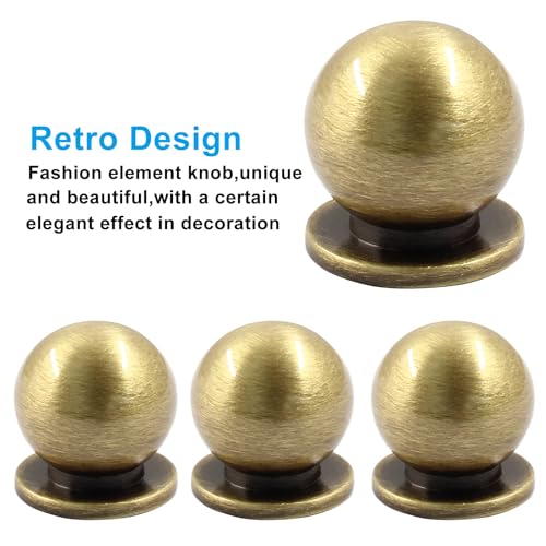 Jiozermi 4 Pack Mini Round Solid Brass Knobs, 5/8 Inch, Bronze - color: Bronze, size: 5/8 Inch(16mm)