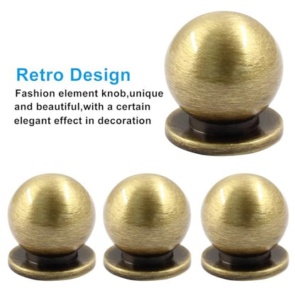 Jiozermi 4 Pack Mini Round Solid Brass Knobs, 5/8 Inch, Bronze - color: Bronze, size: 5/8 Inch(16mm)