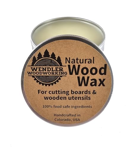 Natural Wood Wax for Cutting Boards, Wooden Utensils, Butcher Blocks, Wooden Surfaces - Made with Natural Beeswax and Mineral Oil, Handcrafted in USA, Food Safe, Conditioner, Wood Butter (2 oz) - size: 2 Ounce