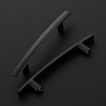 30 Pack Black Cabinet Handles, 3.75" Hole Center Curved Cabinet Pulls - color: Black, size: 3.75" Hole Center