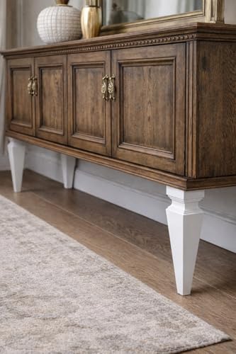 10 Inch Square Solid Beech Wood Replacement Furniture Legs, Set of 4, Wooden Feet Mid Century Modern, Unfinished Legs for Sofa, Couch, Armchair, Ottoman, Cabinet, TV Stand, Dresser - size: 10" / 25cm