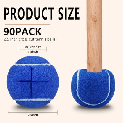 Precut Tennis Balls for Walker and Furniture Legs,90 Pack - color: Dark Blue, size: 90 Pack