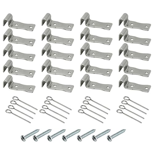 20 Pack Sofa Zig Zag Spring Repair Brackets, Sofa Spring Repair Kit Includes All Hardware, Silver