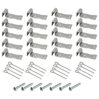 20 Pack Sofa Zig Zag Spring Repair Brackets, Sofa Spring Repair Kit Includes All Hardware, Silver