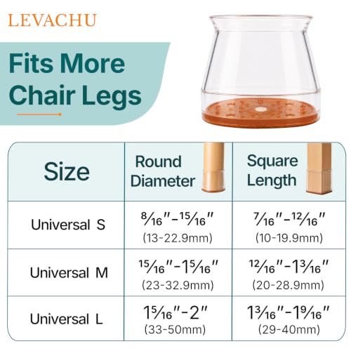 24 Pack Chair Leg Floor Protectors, Chair Leg Caps Round L - size: Round L